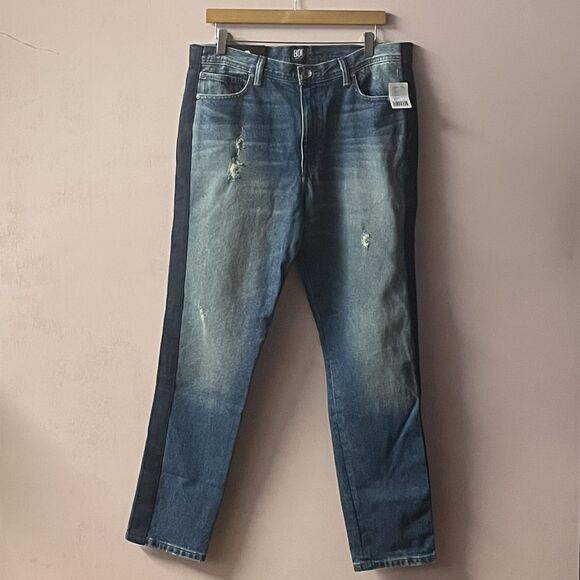Urban Outfitters BDG Men's Faux Suede Side Slim Medium Wash Blue Jeans Sz 34 NWT - Picture 9 of 14